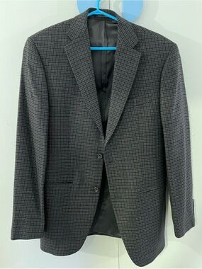 Lauren Ralph Lauren Men's Wool Charcoal Gray Checked Sport Coat
